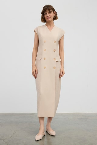 Vestido-camisa - Bege