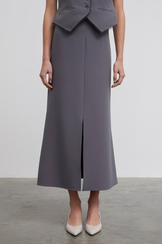 Jupe longue taille haute - Anthracite