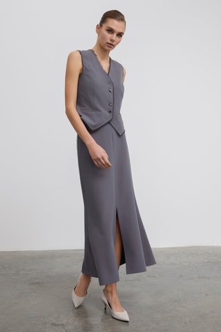 Jupe longue taille haute - Anthracite