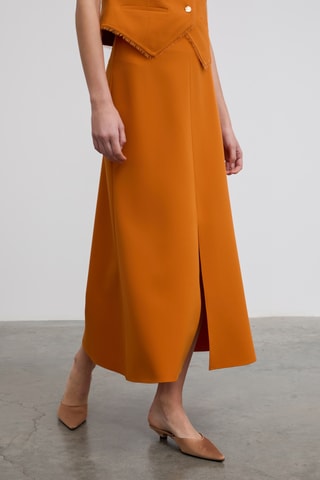 Jupe longue taille haute - Moutarde