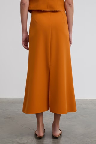 Jupe longue taille haute - Moutarde