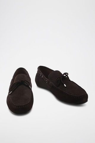 Mocassins em couro - Castanho