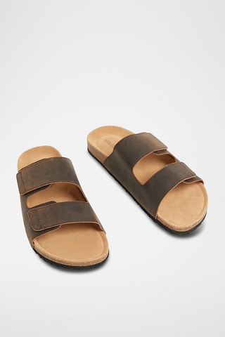 Mules em couro - Castanho