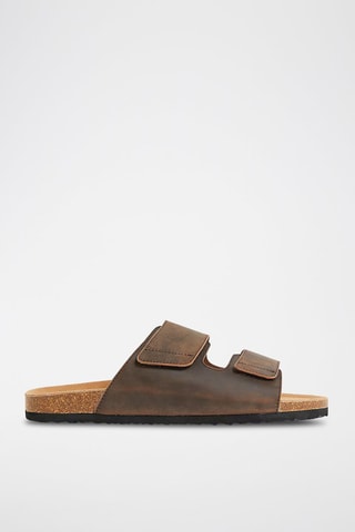 Mules em couro - Castanho
