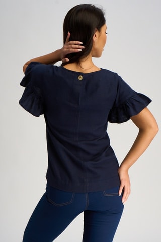 Top em linho - Azul-marinho