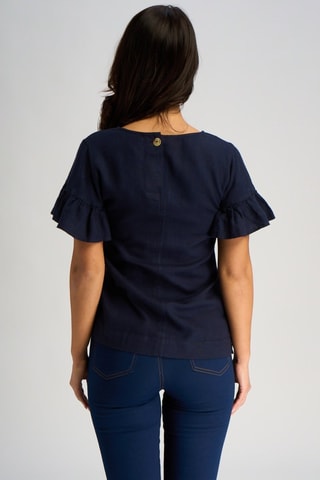 Top em linho - Azul-marinho