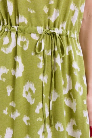 Vestido comprido em linho - Caqui