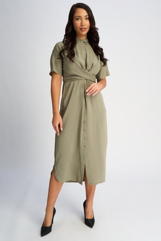 Vestido-camisa - Caqui