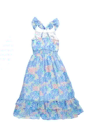 Vestido - Azul e rosa