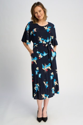 Vestido midi - Azul-marinho