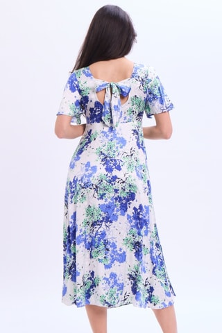Vestido midi - Branco e azul
