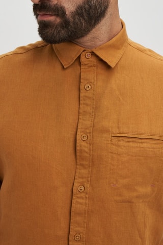 Camisa relaxed em linho - Mostarda