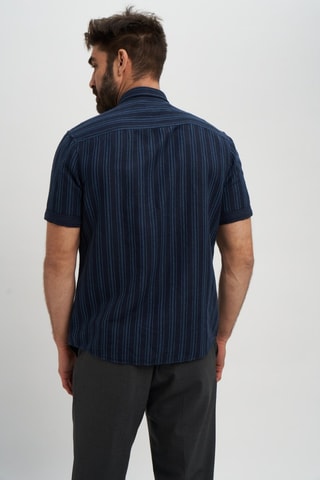 Camisa em linho - Azul-marinho