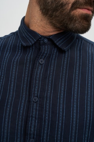 Camisa em linho - Azul-marinho