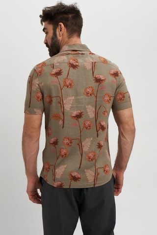 Camisa regular em linho - Verde