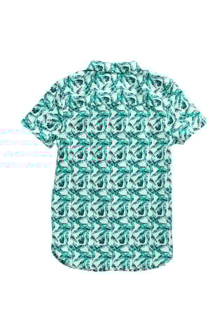Camisa - Turquesa e branco