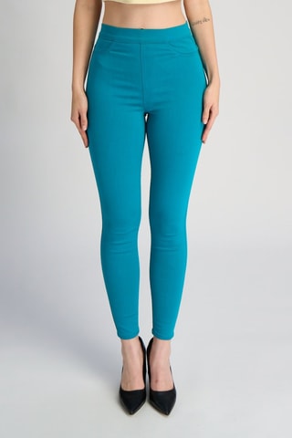 Jegging cintura alta - Turquesa