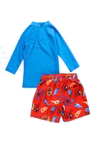 T-shirt e calções de banho Homem-Aranha Os Vingadores Marvel - Azul e vermelho