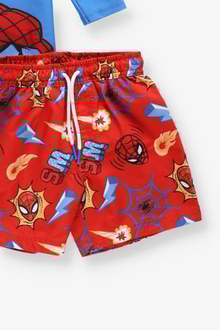 T-shirt e calções de banho Homem-Aranha Os Vingadores Marvel - Azul e vermelho