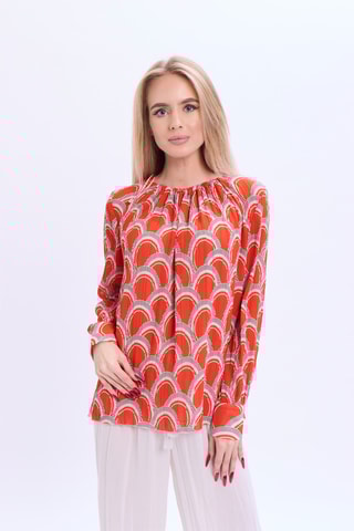Blusa plissada - Laranja