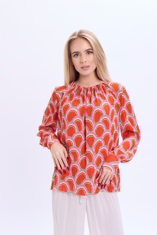 Blusa plissada - Laranja