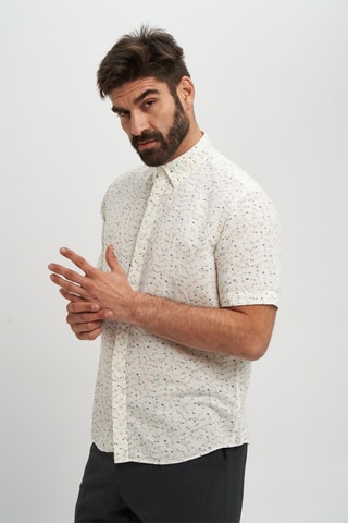 Camisa em linho - Esbranquiçado