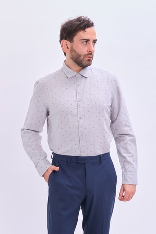 Camisa em linho - Cinzento-claro