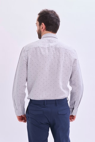 Camisa em linho - Cinzento-claro