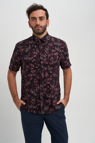Camisa em linho - Bordô