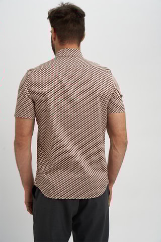 Camisa - Laranja e bege