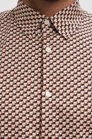 Camisa - Laranja e bege