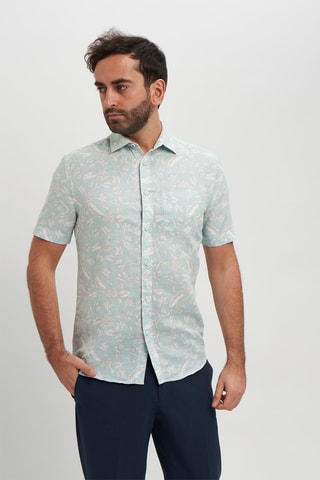 Camisa em linho - Verde-menta