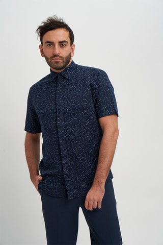 Camisa em linho - Azul-marinho