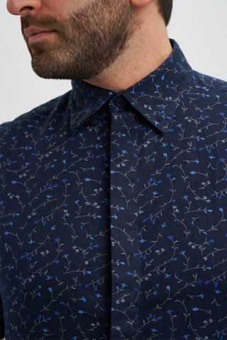 Camisa em linho - Azul-marinho