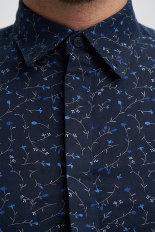 Camisa em linho - Azul-marinho