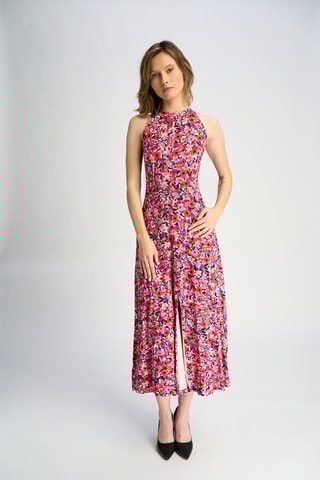 Vestido médio - Rosa e preto