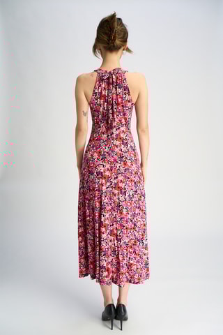 Vestido médio - Rosa e preto