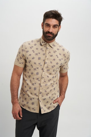 Camisa em linho - Bege