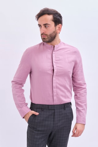 Camisa em linho - Rosa
