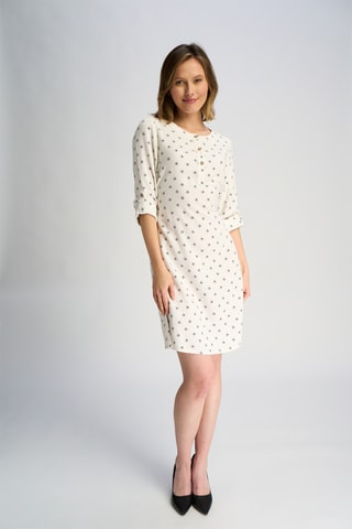 Vestido estilo patinadora em linho - Branco