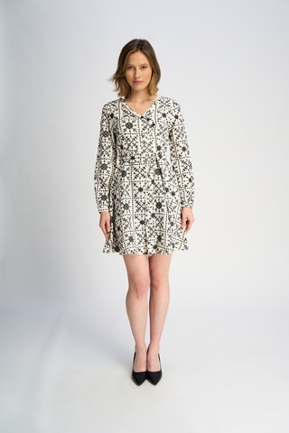 Vestido estilo patinadora em linho - Marfim