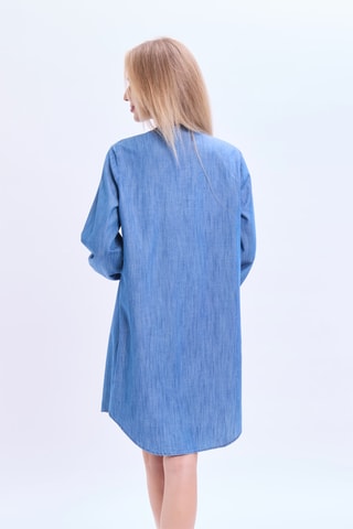 Vestido trapézio - Azul-índigo