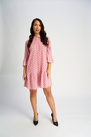 Vestido direito em linho - Rosa