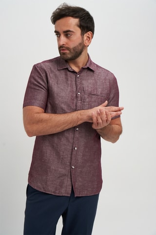 Camisa em linho - Bordô