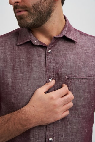 Camisa em linho - Bordô