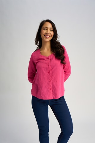 Camisa em linho - Rosa