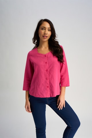 Camisa em linho - Rosa