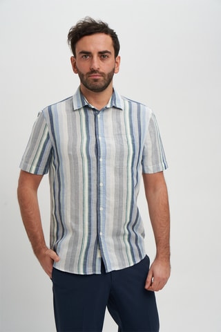 Camisa em linho - Azul