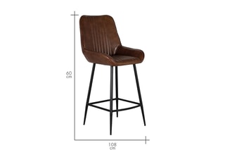 Tabouret en cuir - 48 x 108 x 60 cm