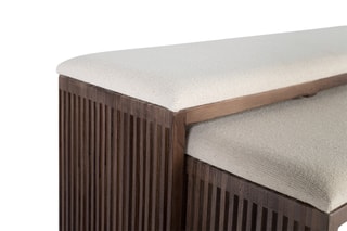 2 bancs en teck - 114 x 45 x 34/105 x 36 x 34 cm